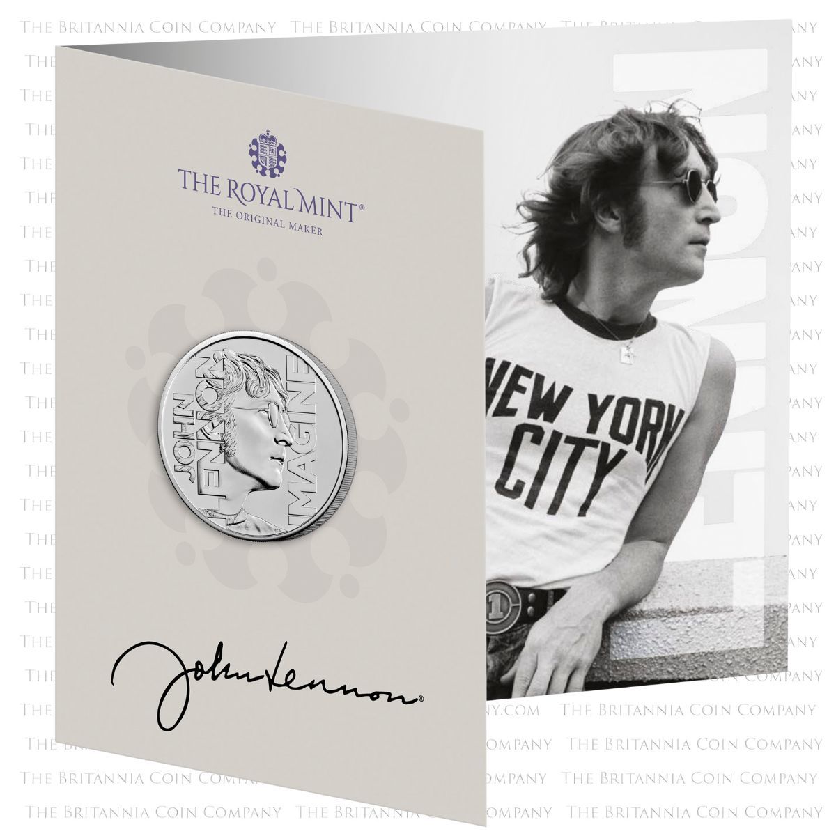 2025 John Lennon Five Pound Crown Brilliant Uncirculated Music Legends Coin