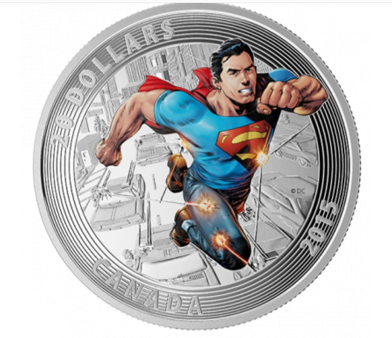 2015 Canada $20 Superman Silver Proof Coin-#1-Flying