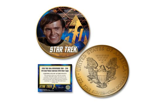 2016 - Star Trek 24K Gold Plated Colorized Silver Eagles-Checov
