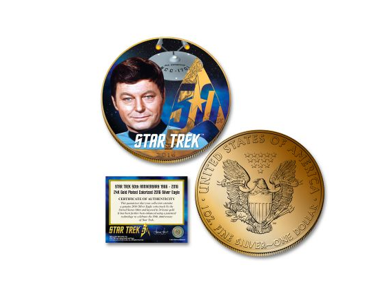 2016 - Star Trek 24K Gold Plated Colorized Silver Eagles-McCoy