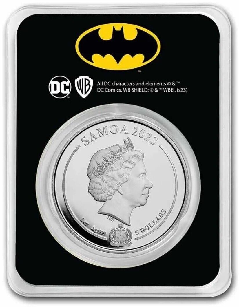 2023 Samoa 1 oz Silver DC Comics Batman Colorized with TEP