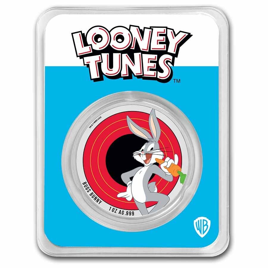2022 Samoa 1 oz Silver Looney Tunes Bugs Bunny Colorized with TEP