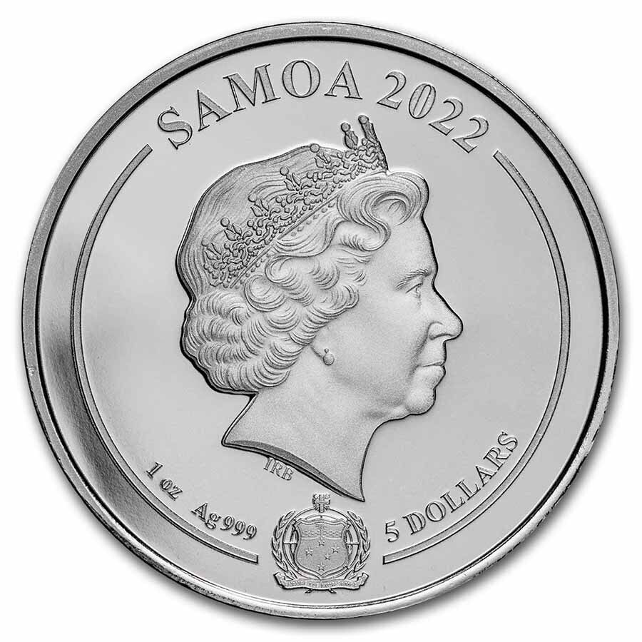 2022 Samoa 1 oz Silver Looney Tunes Bugs Bunny Colorized with TEP