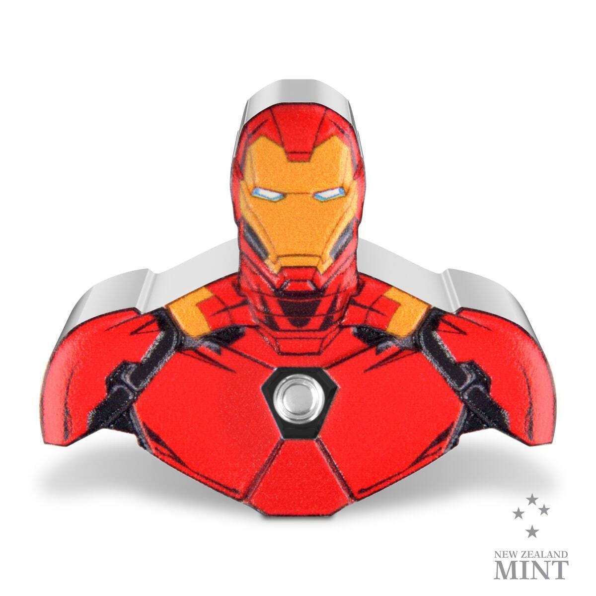 2023 Niue Marvel Iron Man Shaped 1oz Silver Colored Proof Coin