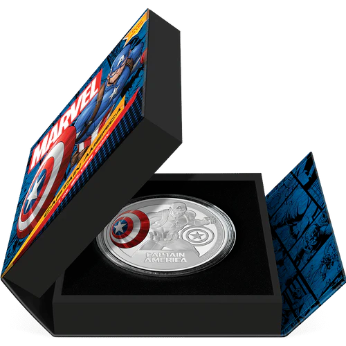 2023 Niue Marvel Captain America 1oz Silver Colored Proof Coin