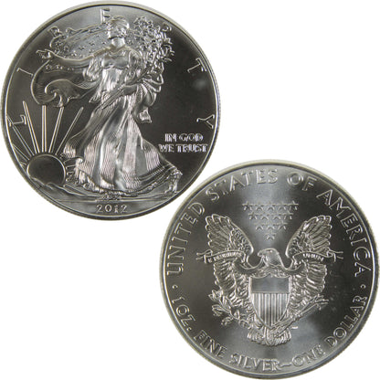2012 UNCIRCULATED AMERICAN SILVER EAGLE, 1oz 0.999 FINE SILVER
