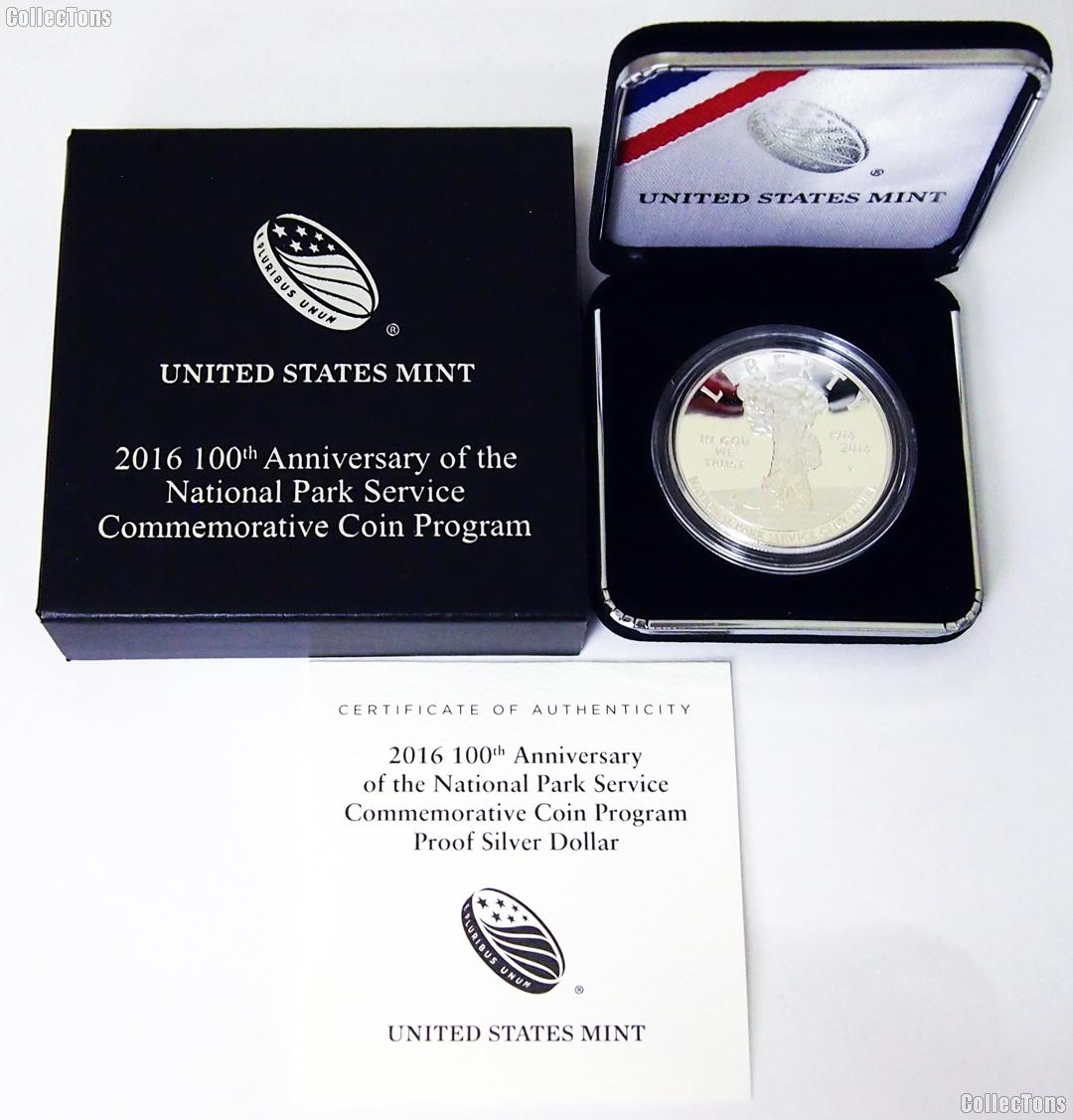 2016 - 100th Anniversary of the National Park Service Proof Silver Dollar - Philadelphia (P)