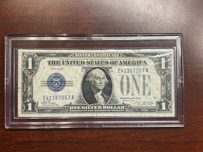 1928 $1 Silver Certificate – “Funny Back” – VF+ Good Color – No Tears/Pinholes – Sealed in Premium BCW Hard Display Case-7967