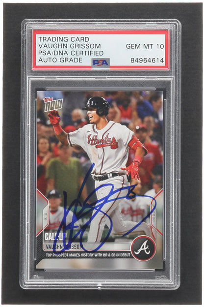Vaughn Grissom — 2022 Topps Now #688 - Rookie Card (RC) - Signed — Autograph Graded PSA 10