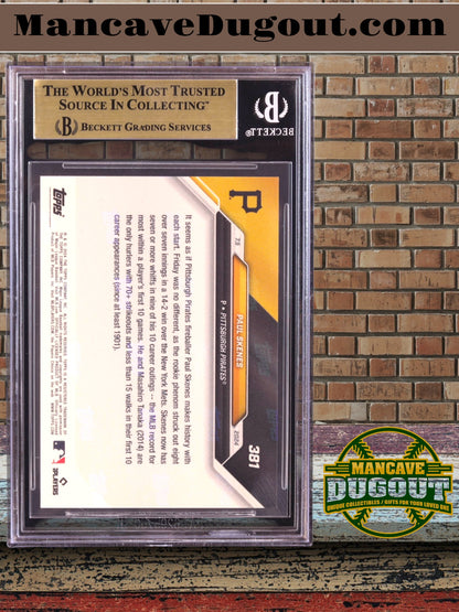 Paul Skenes 2024 Topps Now #381 RC – BGS 10 (Gem Mint Black Label Equivalent Subgrades)