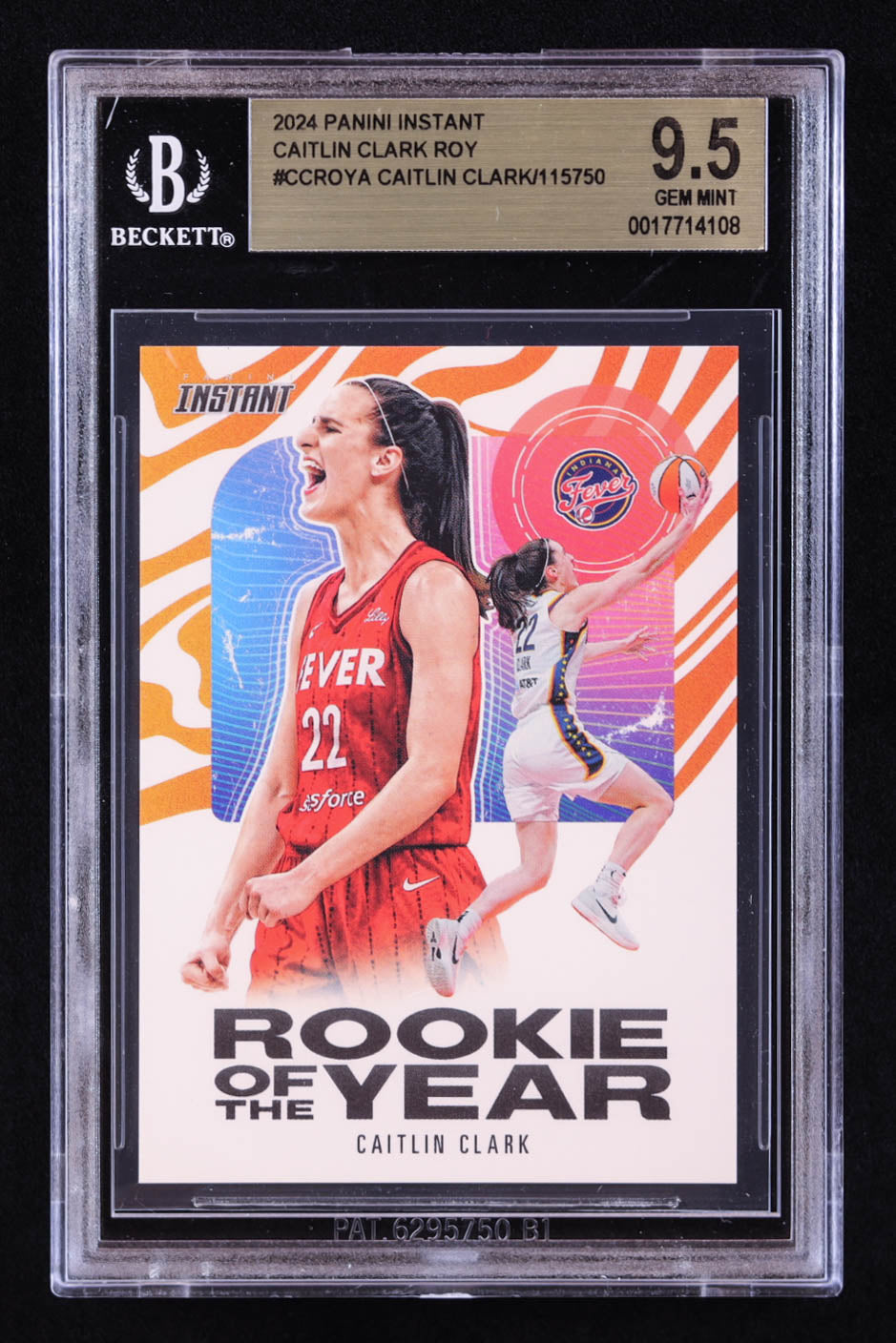 Caitlin Clark 2024 Panini Instant WNBA Rookie of the Year #CCROYA RC – BGS 9.5 Gem Mint