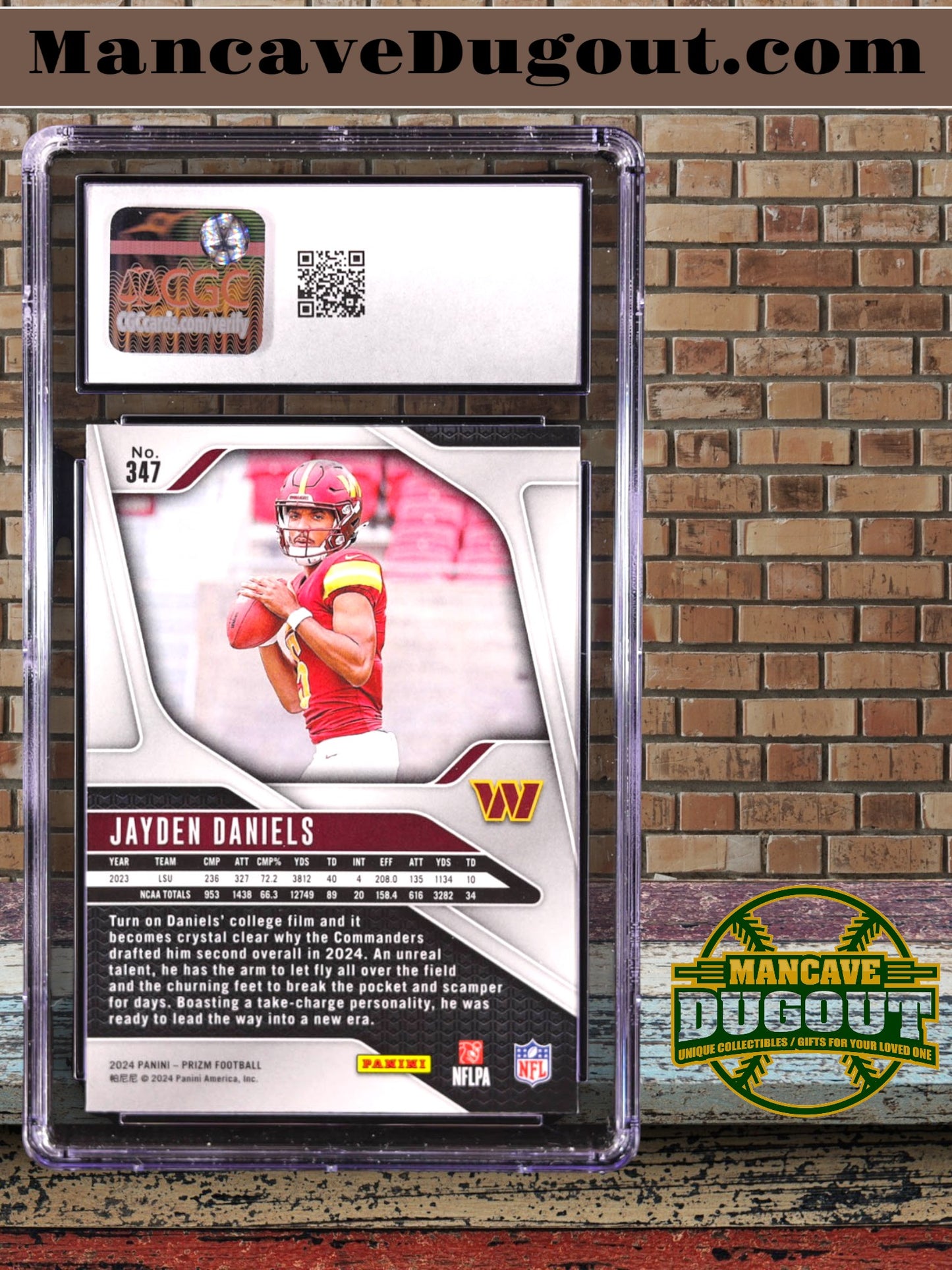 Jayden Daniels 2024 Panini Prizm #347 RC (CGC 9)-Rookie Card