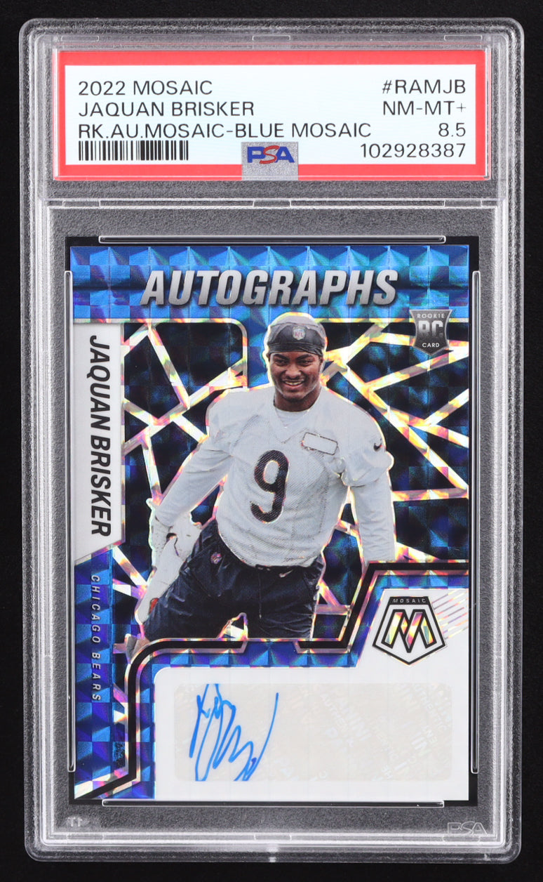 Jaquan Brisker – 2022 Panini Mosaic - Rookie Autograph • Mosaic Blue #RAMJB • Serial #19/99 • PSA 8
