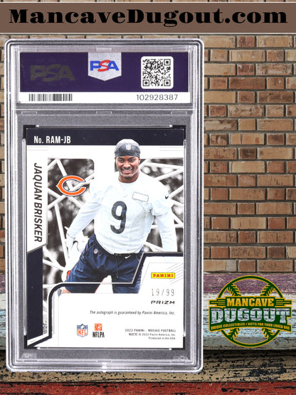 Jaquan Brisker – 2022 Panini Mosaic - Rookie Autograph • Mosaic Blue #RAMJB • Serial #19/99 • PSA 8