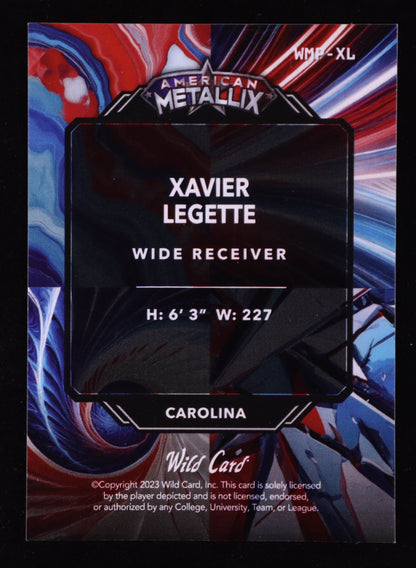 2023 Wild Card American Metallix - Xavier Legette – Holo Blue Marble • Rookie Card • Serial #4/5