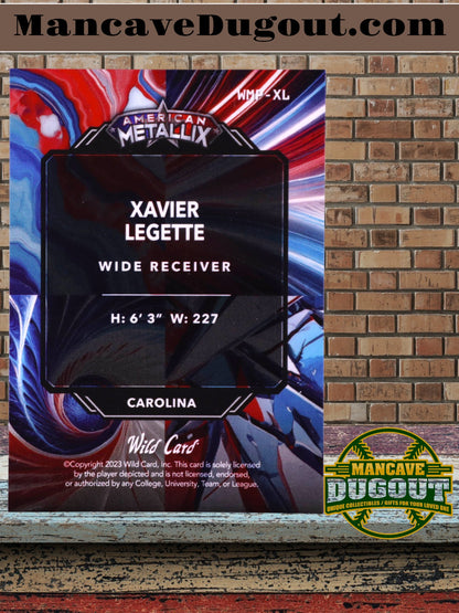 2023 Wild Card American Metallix - Xavier Legette – Holo Blue Marble • Rookie Card • Serial #4/5