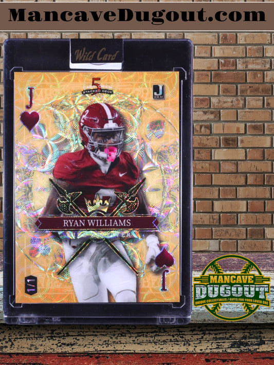 2024 Wild Card 5 Card Draw - Ryan Williams – Jack of Hearts • Kaleidoscope Orange • Rookie Card • 1/1