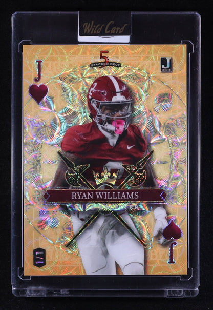 2024 Wild Card 5 Card Draw - Ryan Williams – Jack of Hearts • Kaleidoscope Orange • Rookie Card • 1/1