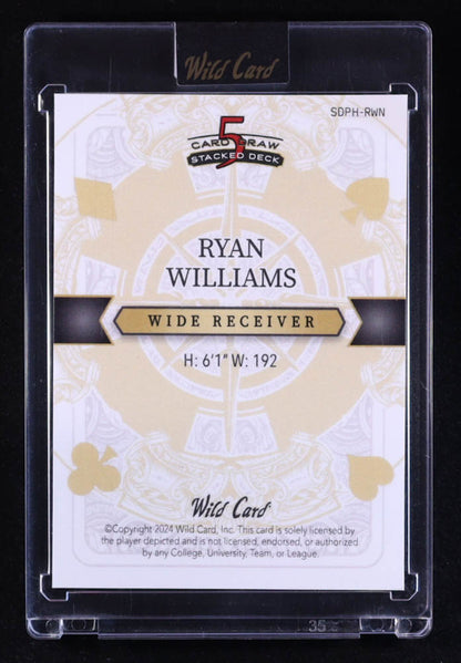 2024 Wild Card 5 Card Draw - Ryan Williams – Jack of Hearts • Kaleidoscope Orange • Rookie Card • 1/1