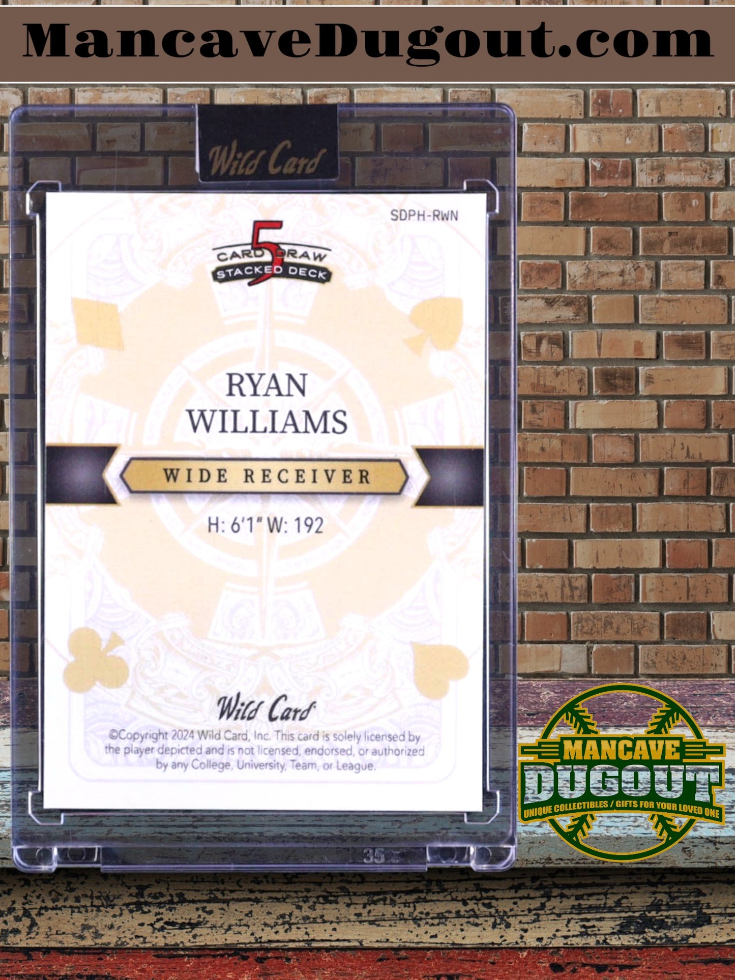 2024 Wild Card 5 Card Draw - Ryan Williams – Jack of Hearts • Kaleidoscope Orange • Rookie Card • 1/1