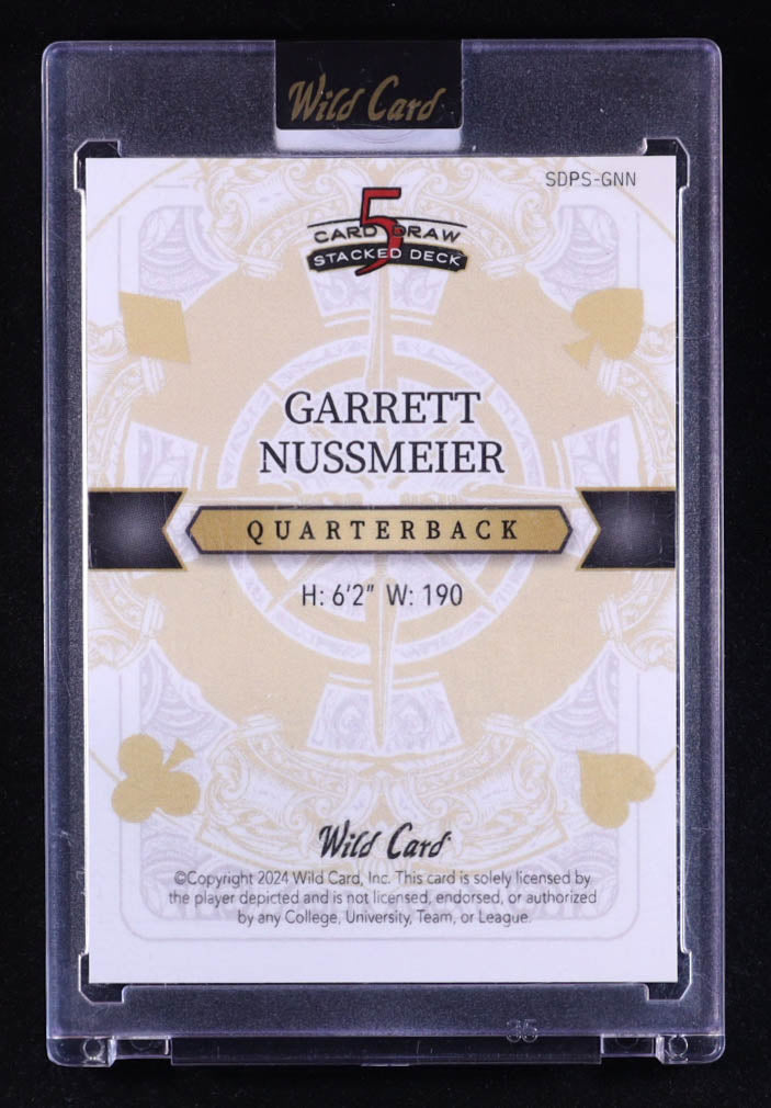 2024 Wild Card 5 Card Draw - Garrett Nussmeier – Queen of Spades • Prismatic Blue • Rookie Card • 1/1 • Factory Sealed