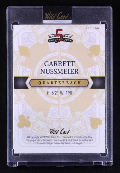2024 Wild Card 5 Card Draw - Garrett Nussmeier – Queen of Spades • Prismatic Blue • Rookie Card • 1/1 • Factory Sealed