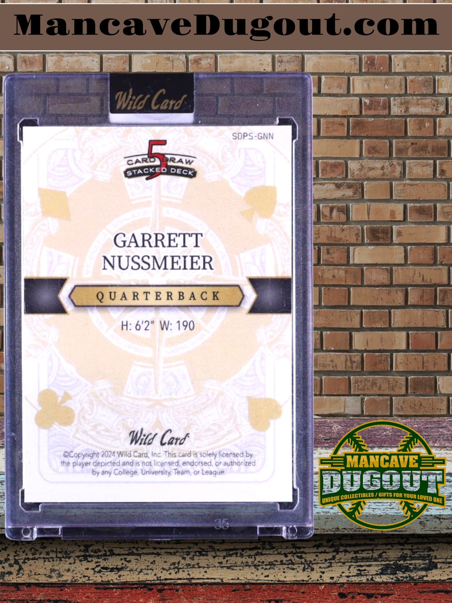 2024 Wild Card 5 Card Draw - Garrett Nussmeier – Queen of Spades • Prismatic Blue • Rookie Card • 1/1 • Factory Sealed