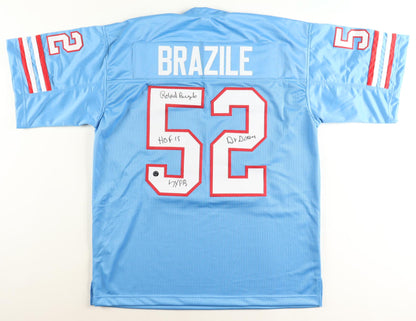 Robert Brazile Signed Jersey Inscribed "HOF 18", "7x PB" & "Dr. Doom" (Auth. Ink) - Houston Oilers