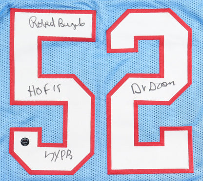 Robert Brazile Signed Jersey Inscribed "HOF 18", "7x PB" & "Dr. Doom" (Auth. Ink) - Houston Oilers