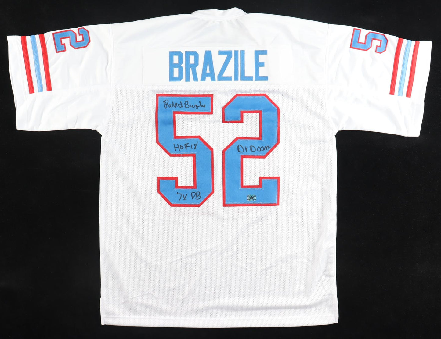 Robert Brazile Signed Jersey Inscribed "HOF 18", "7x PB" & "Dr. Doom" (Wilder Side of Sports)