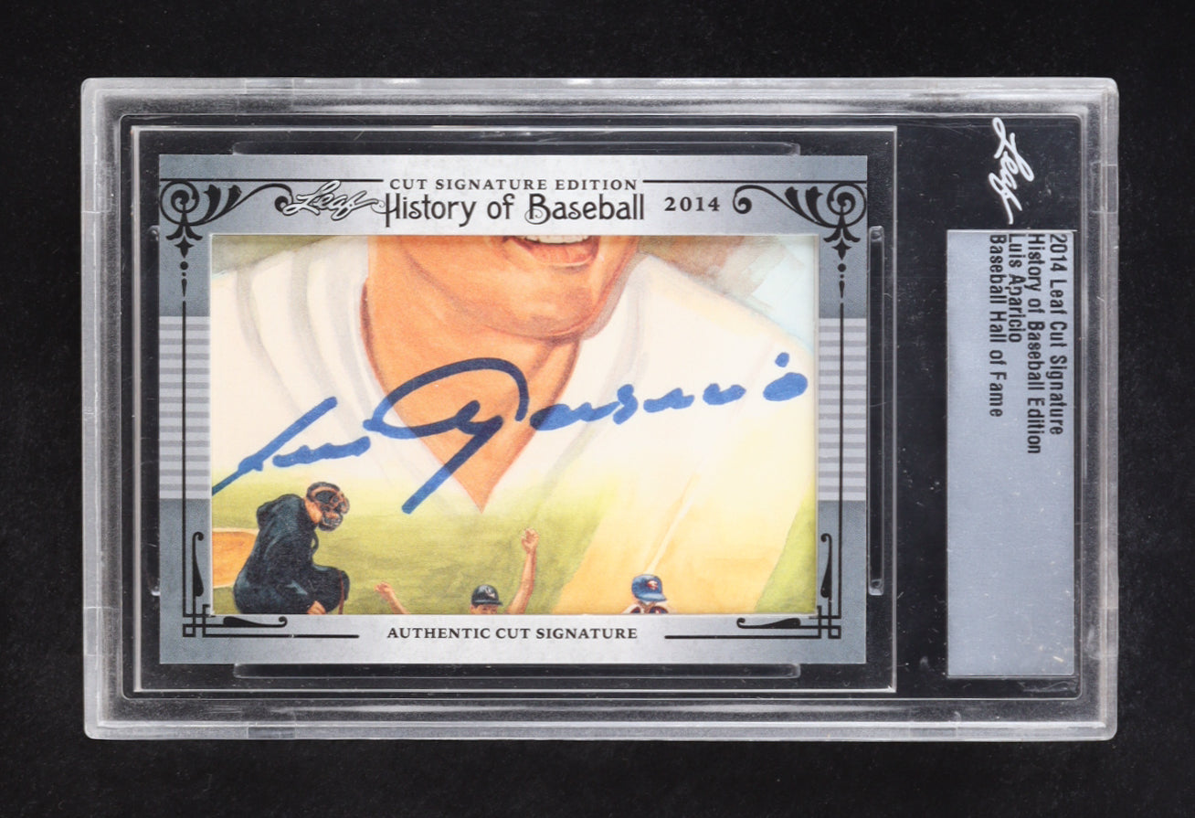 Luis Aparicio 2014 Leaf Cut Signature Hall of Fame History of Baseball #NNO (Leaf)