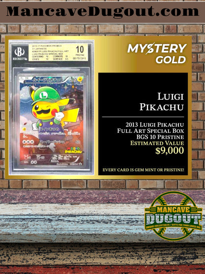 Mystery Gold Presents Poke Gems Series 1 Mystery Box Pokemon Pack - Contains 1 PSA/BGS/CGC Gem Mint Or Pristine