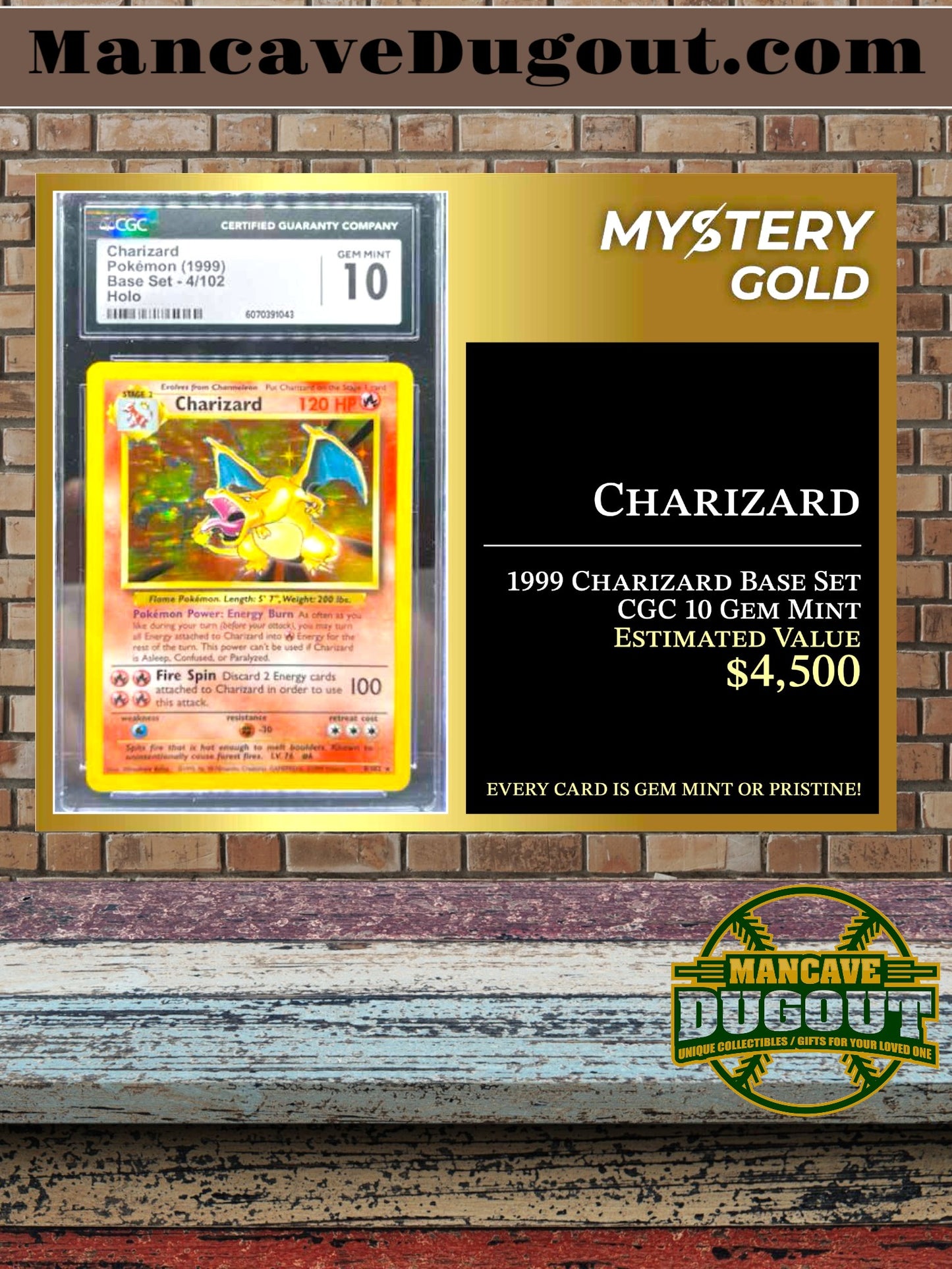 Mystery Gold Presents Poke Gems Series 1 Mystery Box Pokemon Pack - Contains 1 PSA/BGS/CGC Gem Mint Or Pristine