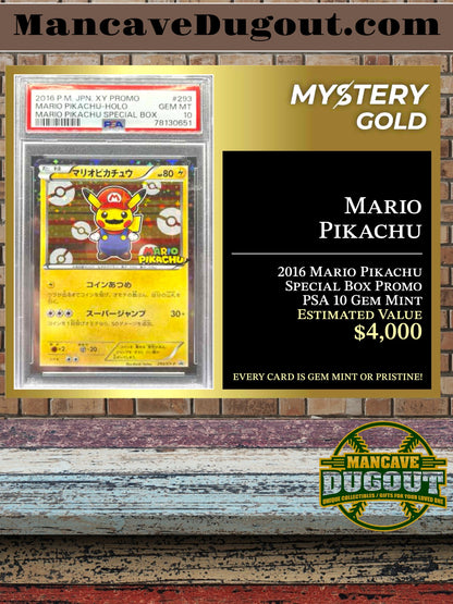 Mystery Gold Presents Poke Gems Series 1 Mystery Box Pokemon Pack - Contains 1 PSA/BGS/CGC Gem Mint Or Pristine