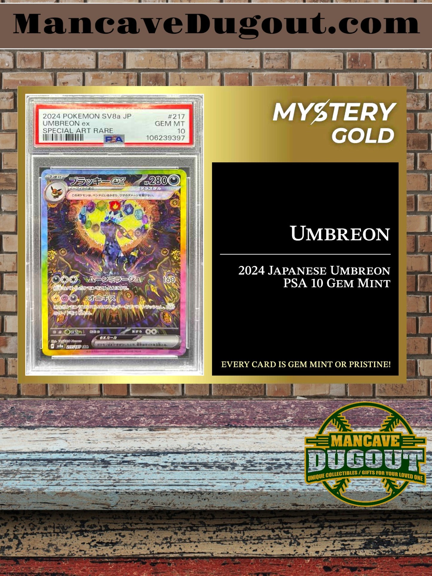 Mystery Gold Presents Poke Gems Series 1 Mystery Box Pokemon Pack - Contains 1 PSA/BGS/CGC Gem Mint Or Pristine
