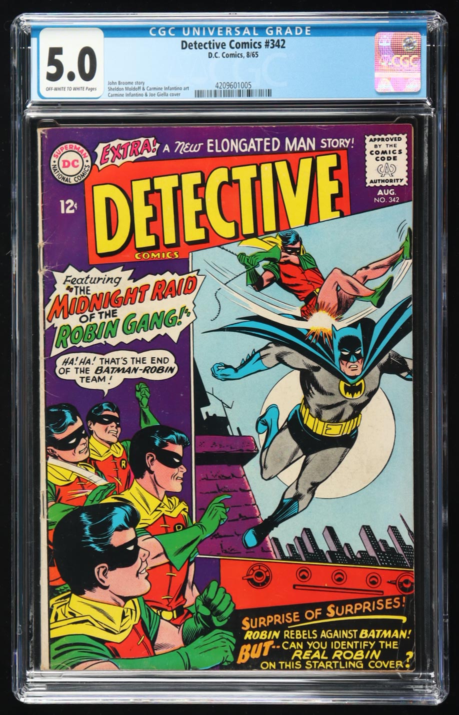 1965 "Detective Comics" Issue #342 DC Comic Book (CGC 5.0)
