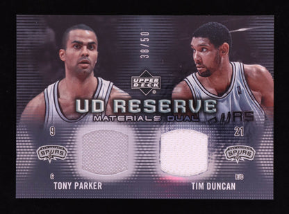 2006-07 - Tony Parker / Tim Duncan UD Reserve Materials Dual #PD #38/50