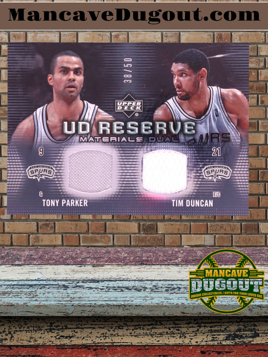 2006-07 - Tony Parker / Tim Duncan UD Reserve Materials Dual #PD #38/50