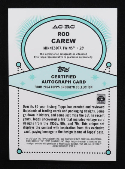 Rod Carew 2024 Topps Brooklyn Collection Autographs #ACRC #64/99