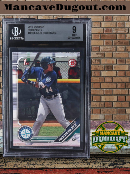 Julio Rodríguez — 2019 Bowman Prospects - Rookie Card #BP33 - BGS 9 Mint