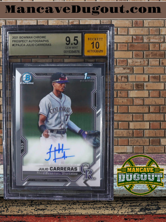 Julio Carreras — 2021 Bowman Chrome - Prospect Autographs #CPAJCA — Rookie Auto - BGS 9.5 Gem Mint (Autograph 10)