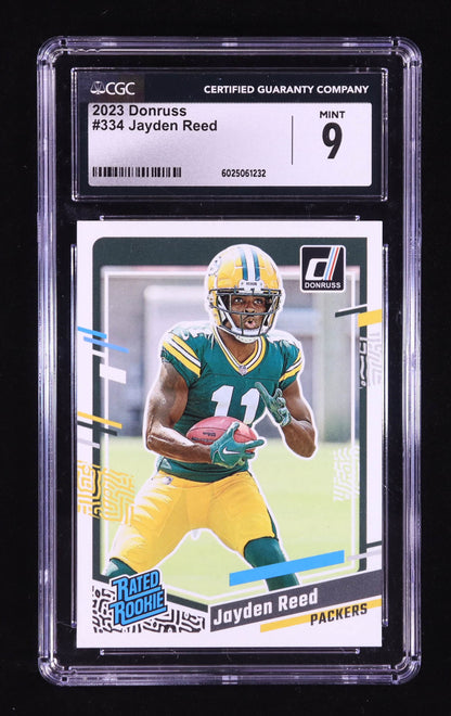 Jayden Reed — 2023 Donruss - Rated Rookie #334 — RC - CGC 9 Mint