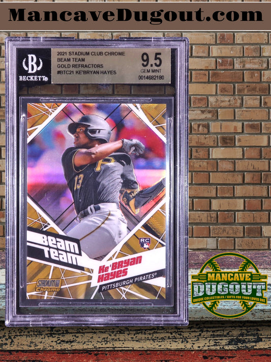 Ke'Bryan Hayes — 2021 Stadium Club Chrome - Beam Team Gold Refractors — Rookie Card #BTC21 - Serial Numbered 23/50 - BGS 9.5 Gem Mint