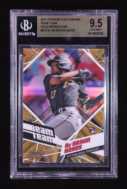 Ke'Bryan Hayes — 2021 Stadium Club Chrome - Beam Team Gold Refractors — Rookie Card #BTC21 - Serial Numbered 23/50 - BGS 9.5 Gem Mint