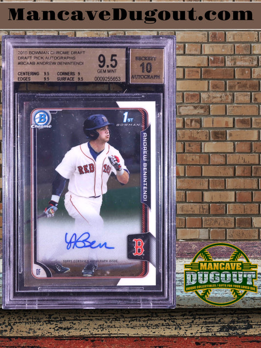 Andrew Benintendi — 2015 Bowman Chrome Draft - Draft Pick Autographs — Rookie Card #BCAAB - BGS 9.5 Gem Mint | Autograph Grade 10