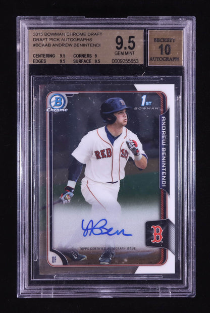 Andrew Benintendi — 2015 Bowman Chrome Draft - Draft Pick Autographs — Rookie Card #BCAAB - BGS 9.5 Gem Mint | Autograph Grade 10