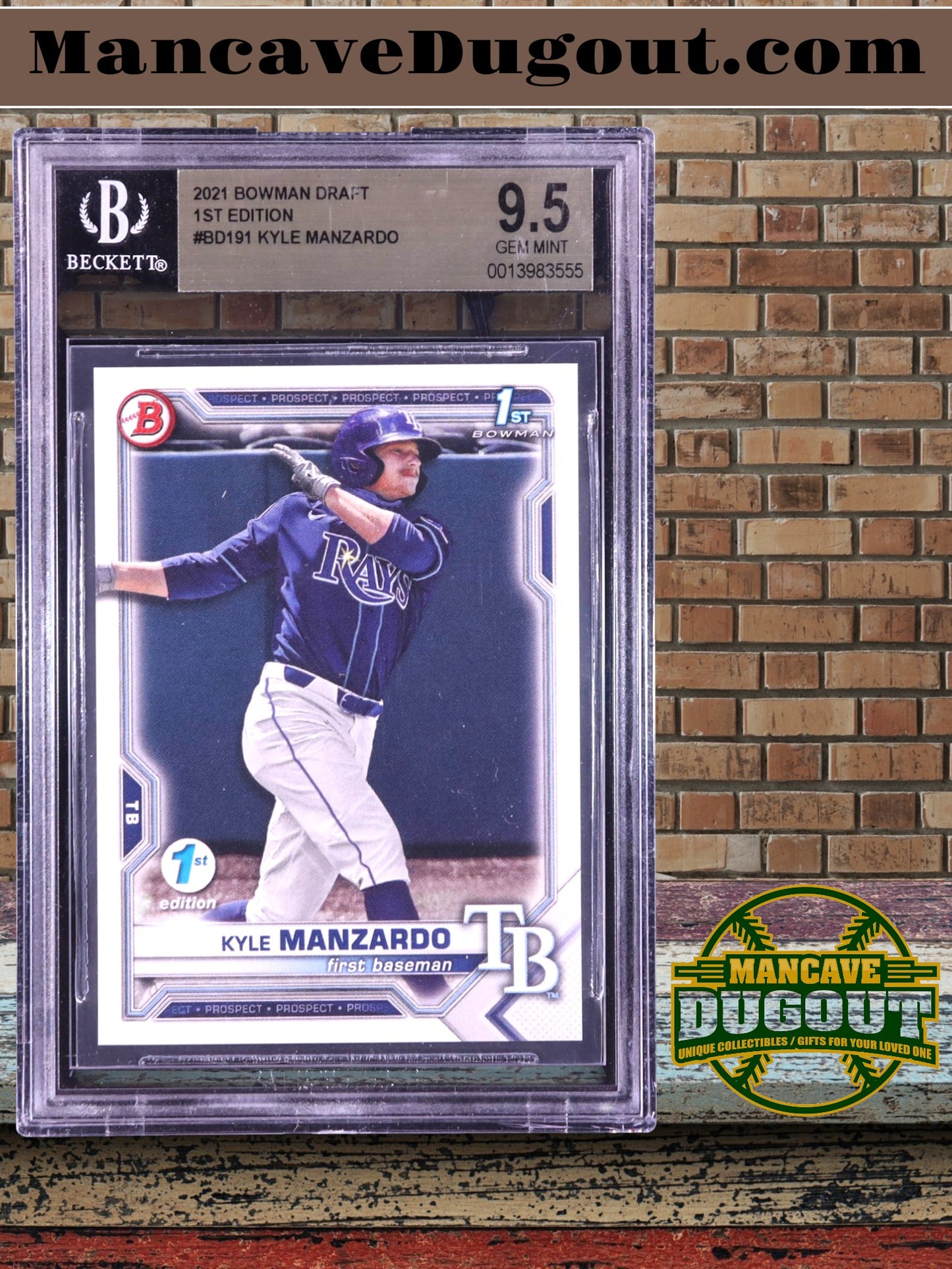 Kyle Manzardo — 2021 Bowman Draft 1st Edition - Rookie Card #BD191 - BGS 9.5 Gem Mint