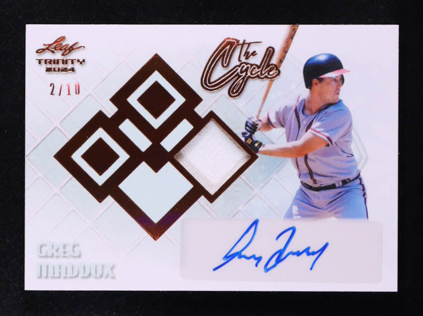 Greg Maddux 2024 Leaf Trinity The Cycle Autograph Memorabilia Bronze Spectrum #CSGM1 #02/10