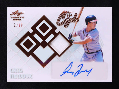 Greg Maddux 2024 Leaf Trinity The Cycle Autograph Memorabilia Bronze Spectrum #CSGM1 #02/10