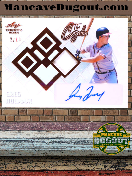 Greg Maddux 2024 Leaf Trinity The Cycle Autograph Memorabilia Bronze Spectrum #CSGM1 #02/10